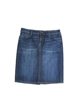 KUT from the Kloth Denim Skirt Womens 10 Blue Stretch Jean Casual Boho Festival